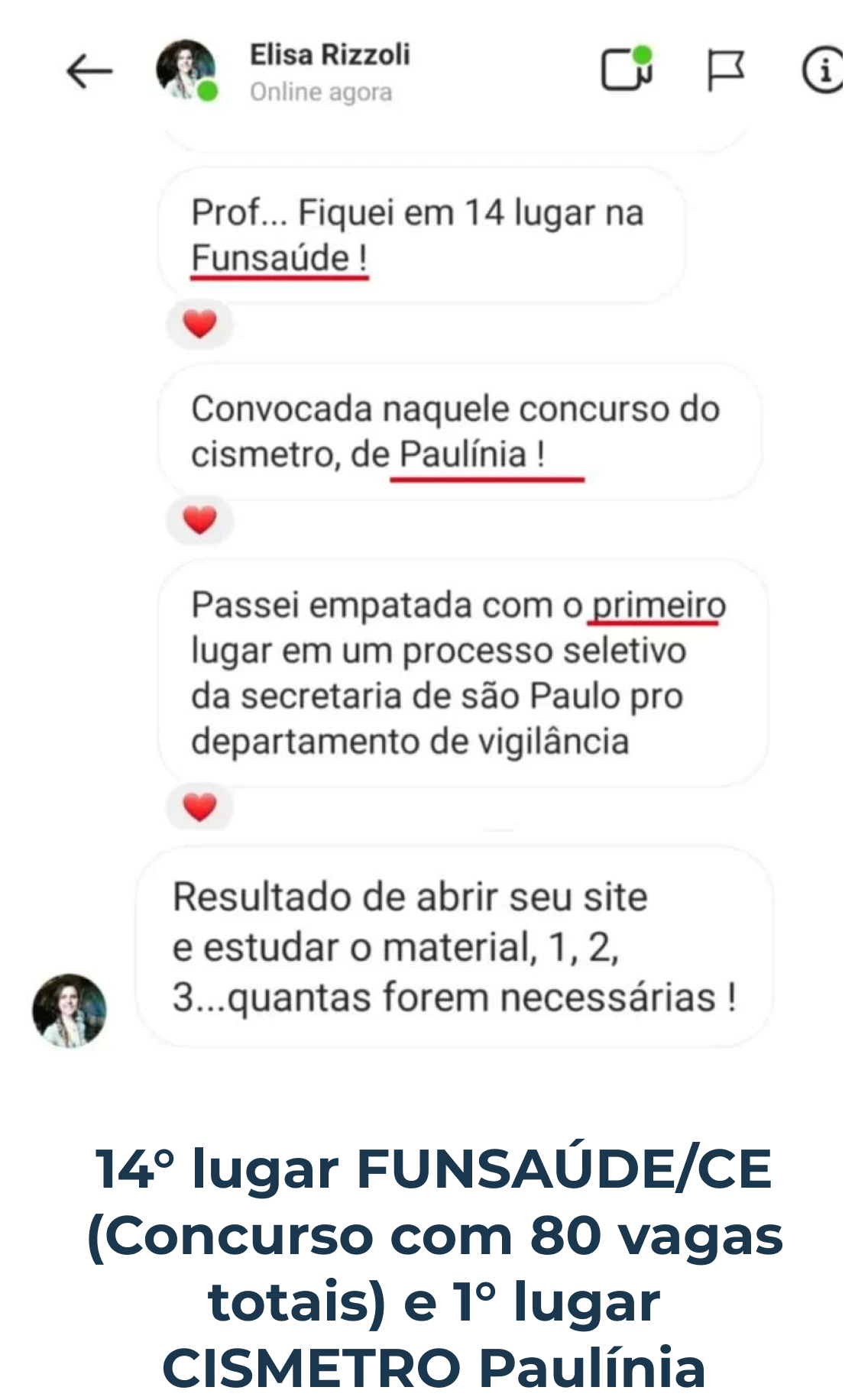Depoimento de Elisa Rizzoli, 14º lugar FUNSAÚDE/CE e 1º lugar CISMETRO Paulínia